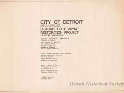 Blueprint - Historic Fort Wayne Restoration Project
(Project No. 76.10)