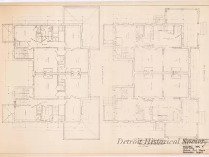 Blueprint - Building Type A,
Historic Fort Wayne Restoration Project