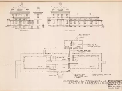 Blueprint - Building No. 209,
Historic Fort Wayne Restoration Project