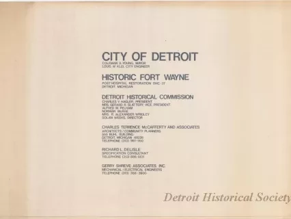 Blueprint - Historic Fort Wayne,
Post Hospital Restoration DHC-37
