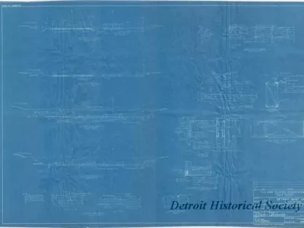 Blueprint - Detroit Boat Yard -
Boatshed, Paving and Trackwork,
Sections & Details