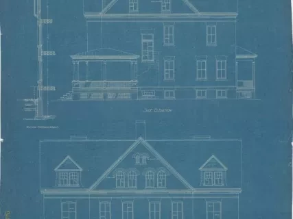 Blueprint - Double Set Officer's Qrs.
[Building Nos. 102, 103, 104]