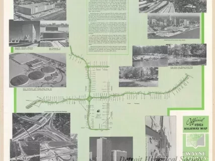 Map - Official 1961 Highway Map - Wayne County