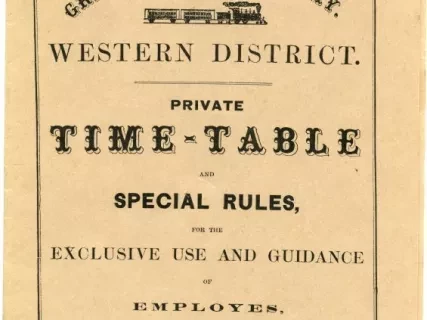 Timetable - Grand Trunk Railway, Western District, Private Time-Table and Special Rules for the Exclusive Use and Guidance of Employees.