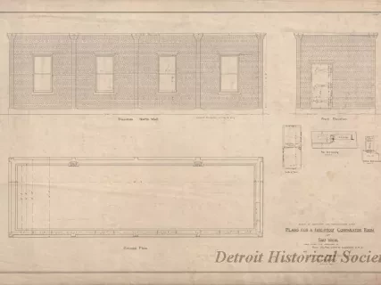 Drawing, Architectural - Plans for a Fire-Proof Comparator Room at Fort Wayne