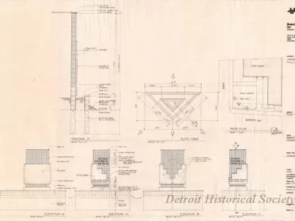 Drawing, Architectural - Detroit Historical Museum,
Pilon [Pylon] Sign, Construction Plan