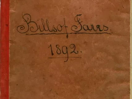 Book, Composition - Bill of Fares, 1892