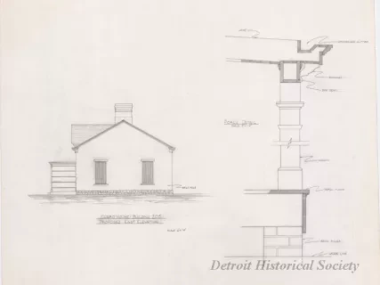 Blueprint - Guard House - Building 205, Proposed East Elevation