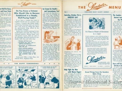 Menu - The Sanders Menu, Vol. 1, No. 14