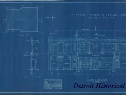 Blueprint - Theatre, Store & Office Building,
Detroit, Michigan