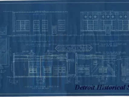 Blueprint - Factory Building for Richard Bros. Die Works of Detroit