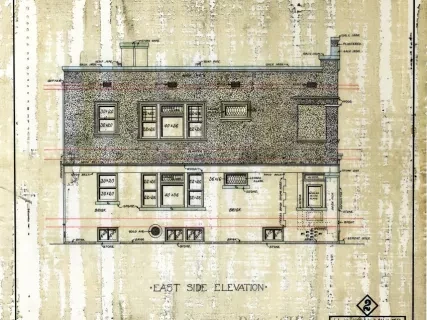 Drawing, Architectural - East Side Elevation