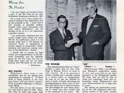 Newsletter - WE Winkelman Employees, Vol. 1, No. 1
February - March, 1956
