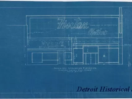 Blueprint - Proposed Remodel Elevation,
Fintex, Royal Oak Store