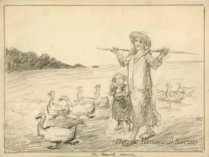Drawing - The March Home