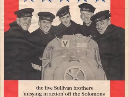 Poster - The Five Sullivan Brothers 'Missing in Action' Off the Solomons -
They Did Their Part