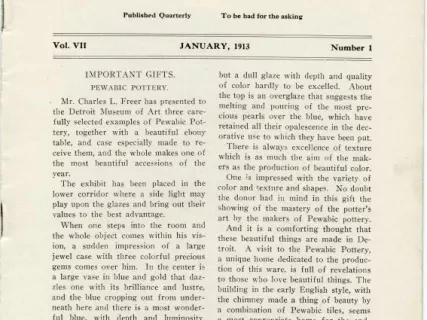 Bulletin - Bulletin of the Detroit Museum of Art, Vol. VII, No. 1