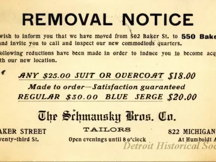 Postcard - Removal Notice