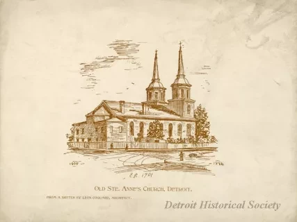 Print - Old Ste. Anne's Church Detroit.