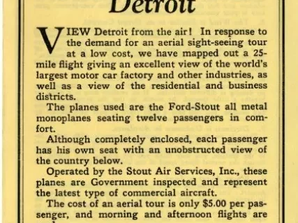 Leaflet - An Aerial Tour Over Detroit