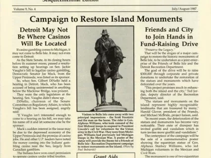 Newsletter - Friends of Belle Isle News, Vol. 9, No. 4