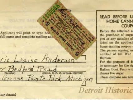 Coupon, Ration