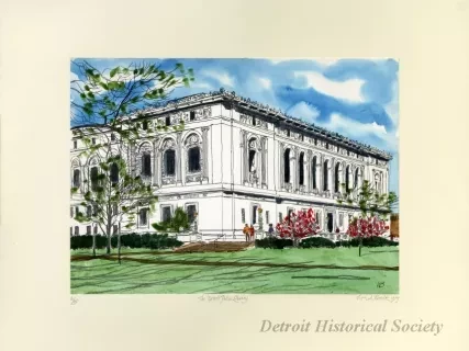 Lithograph - The Detroit Public Library