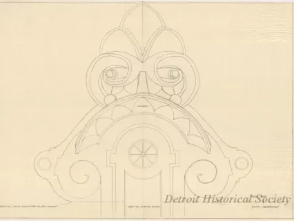 Drawing, Architectural - New Crest for Colonel's Bed - Elevation