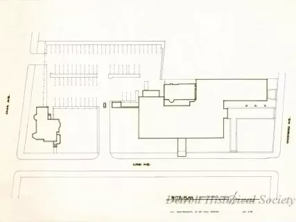 Drawing, Architectural - Site Plan of Detroit Historical Museum - Preliminary Sketch