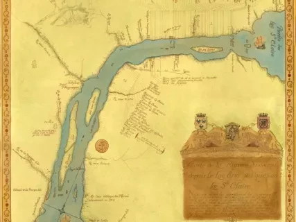 Map - Carte de La Riviere du detroit depuis Le Lac Erie jus'ques au Lac Ste Claire [Map of the Detroit River from Lake Erie up to Lake St. Claire]