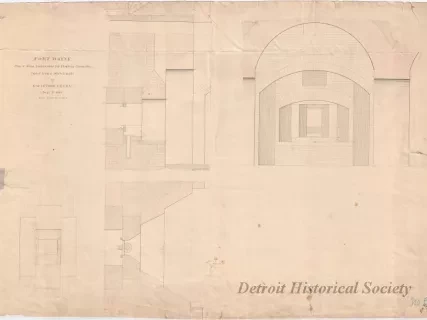 Drawing, Architectural - Fort Wayne,
Plan of Stone Embrasure for Flanking Casemates
