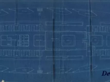 Blueprint - Steamer No. 168, Upper Deck Cabin Plan