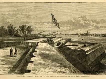 Print - Lake Coast Defences. Fort Wayne, Near Detroit, Michigan