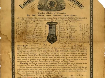 Charter - Ladies of the Grand Army of the Republic