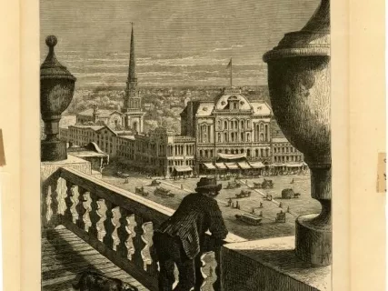 Print - Blick auf Detroit von der City Hall.