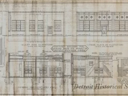 Drawing, Architectural - Factory Building for Richard Bros. Die Works of Detroit, Michigan