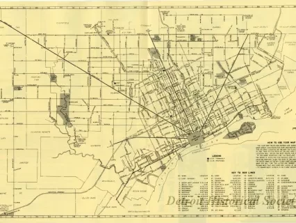 Map - Department of Street Railways Service Map of Greater Detroit