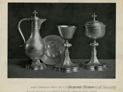 Print - Silver Communion Vessels for a Church in Detroit, Michigan.