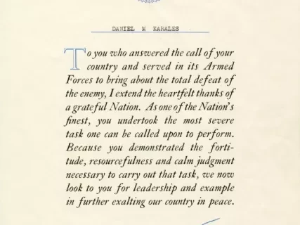 Certificate, Commemorative