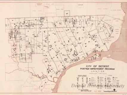 Map - City of Detroit Postwar Improvement Program
