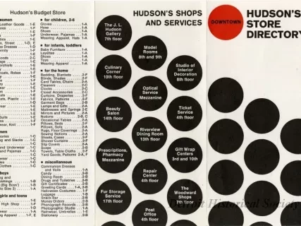 Directory,  Business - Hudson's Store Directory, Downtown