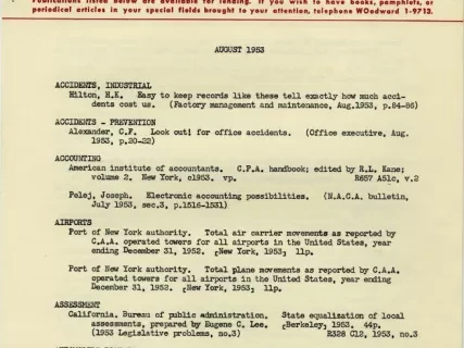 Bulletin - MRL Bulletin, August 1953
