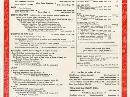 Menu - London Chop House