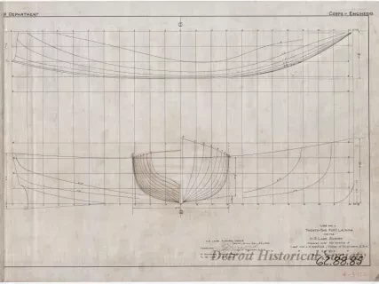 Drawing, Technical - Lines for a Twenty-Two Foot Motor Launch for the U. S. Lake Survey