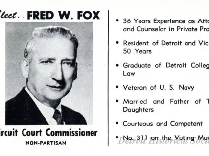 Postcard - Fred W. Fox - Circuit Court Commissioner