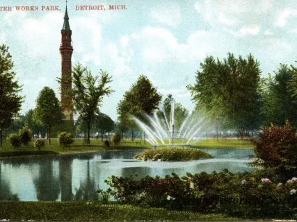 Postcard - Water Works Park, Detroit, Mich.