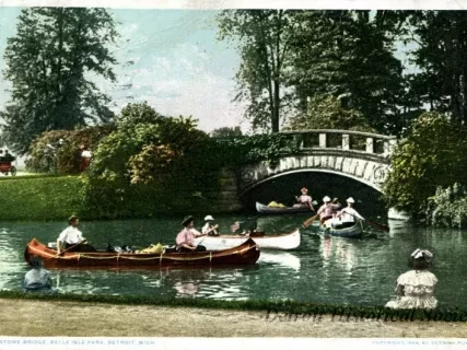 Postcard - 11668 Stone Bridge, Belle Isle Park, Detroit, Mich.