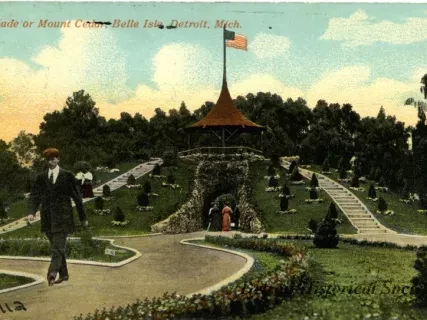 Postcard - Cascade or Mount Cedar, Belle Isle, Detroit, Mich.