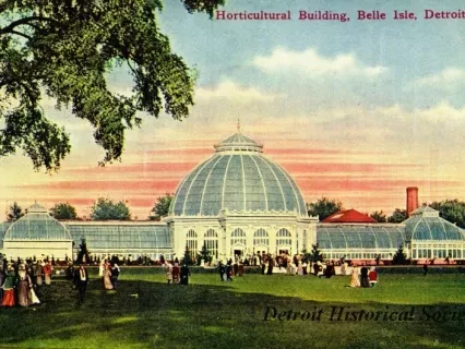 Postcard - Horticultural Building, Belle Isle, Detroit, Mich.