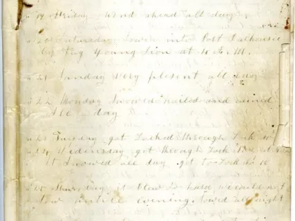 Log, Ship's - Schr. [Schooner] E.S.J. Bemis Log for 1867